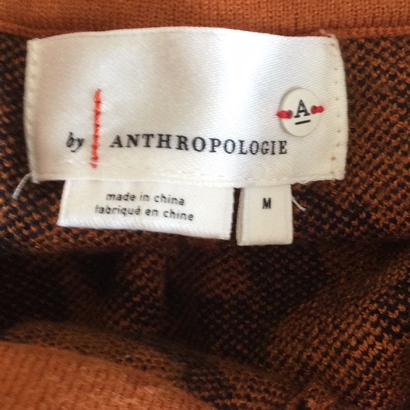 Anthropologie Knit wide leg pants orange and black-medium-NWT - Picture 7 of 9